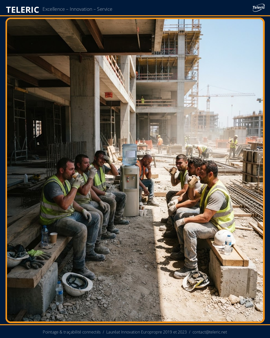 Canicule chantier BTP - sécurité équipes terrain traçabilité Teleric